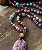 Purple Teardrop Pendant Necklace for Women
