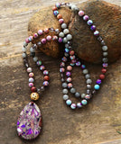 Purple Teardrop Pendant Necklace for Women