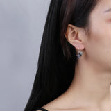 Purple Starfish Shell Drop Earrings 925 Sterling Silver Stylish Party Jewelry