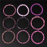 Purple Stone Angelite Beads Bracelet for Women