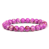 Purple Stone Angelite Beads Bracelet for Women