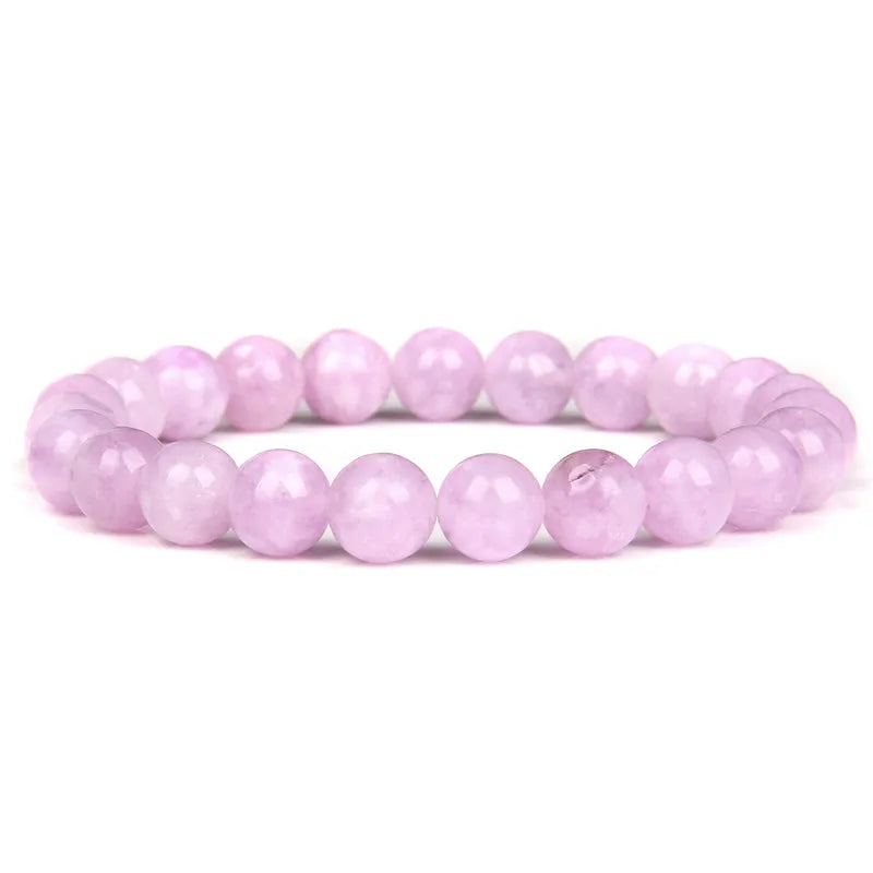 Purple Stone Angelite Beads Bracelet for Women