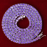 Purple Tennis Chain Necklace 24K Real Plated