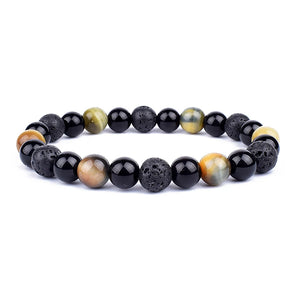 Purple Tiger Eye Bead Bracelet Crown Charm Bracelet