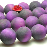 Purple Tiger's Eye Matte Beads Gemstone Bracelet Necklace Diy Jewelry