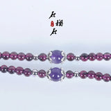 Purple Tooth Garnet Bracelet Multilayer Crystal Necklace