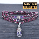 Purple Tooth Garnet Bracelet Multilayer Crystal Necklace