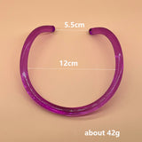 Purple Transparent Exaggerated Choker Acrylic Opening Necklace For Women