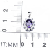Purple Zircon Pendant Sterling Silver Necklace Womens Jewellery