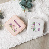 Purple Watercolor Letters Jewelry Box Organizer Display Travel Jewelry Case