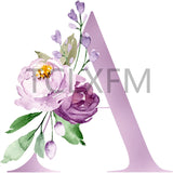 Purple Watercolor Letters Jewelry Box Organizer Display Travel Jewelry Case