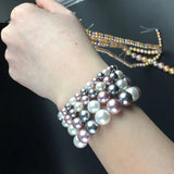 Purple Grey Shell Pearl Beads Round Loose Spacer Beads For DIY Jewelry Making