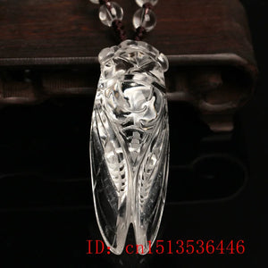 Purple Yellow Crystal Cicada Sweater Chain Necklace Insect Jewelry