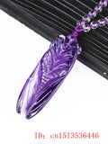 Purple Yellow Crystal Cicada Sweater Chain Necklace Insect Jewelry