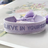 Purple Cotton Friendship Bracelets 7 WITH YOU Gift for Fans