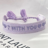 Purple Cotton Friendship Bracelets 7 WITH YOU Gift for Fans