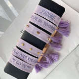 Purple Cotton Friendship Bracelets 7 WITH YOU Gift for Fans