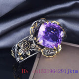 Purple Zircon Flower Bracelet 925 Silver Crystal Talisman