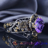Purple Zircon Flower Bracelet 925 Silver Crystal Talisman