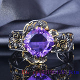 Purple Zircon Flower Bracelet 925 Silver Crystal Talisman