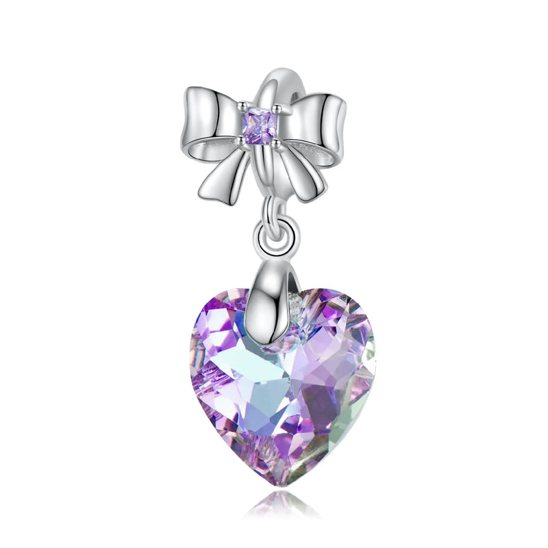Heart-shaped Crystal Pendant Necklace 925 Silver DIY Accessories