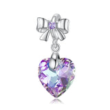 Heart-shaped Crystal Pendant Necklace 925 Silver DIY Accessories
