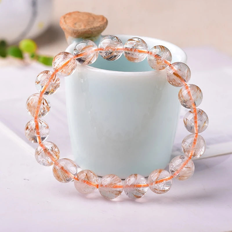 Titanium Crystal Single Circle Hand String Feather Hair Ornaments