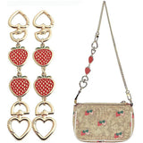 Purse Chain Bag Extender Strap Red Strawberry Heart 2Pcs