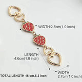 Purse Chain Bag Extender Strap Red Strawberry Heart 2Pcs