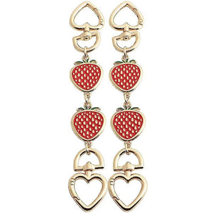 Purse Chain Bag Extender Strap Red Strawberry Heart 2Pcs