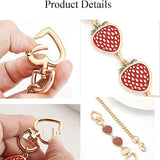 Purse Chain Bag Extender Strap Red Strawberry Heart 2Pcs