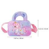 Rainbow Tie Dye Plush Crossbody Handbag for Girls Kids