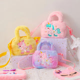 Plush Rainbow Crossbody Bag for Kids