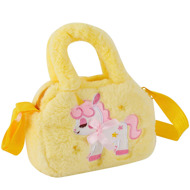 Plush Rainbow Crossbody Bag for Kids