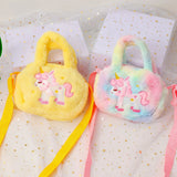 Plush Rainbow Crossbody Bag for Kids
