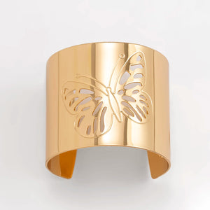 Purui Photosensitive Open Cuff Bracelet Hollow Out Butterfly