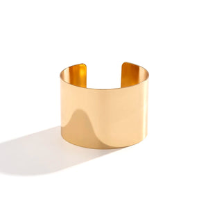 Purui Glossy Open Cuff Bangle Jewelry for Women Retro Dinner Party Bracelet