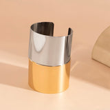 Purui Glossy Open Cuff Bangle Jewelry for Women Retro Dinner Party Bracelet