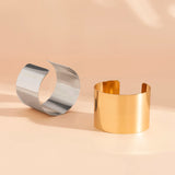 Purui Glossy Open Cuff Bangle Jewelry for Women Retro Dinner Party Bracelet