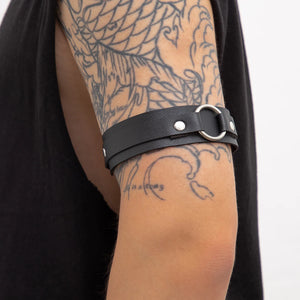 Punk PU Leather Arm Chain Bracelet for Man