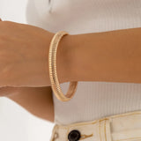 Metal Rose Stripe Pattern Bangle for Women