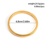 Metal Rose Stripe Pattern Bangle for Women