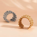 Purui Vintage Metal Jewelry Open Cuff Bangle Braided Mesh Wide Bracelet Women