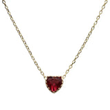 Cocoa Love Mini Red Heart S925 Sterling Silver Zircon Heart Necklace
