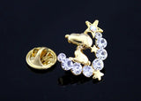 Dog Corsage Hat Antique Plated Pearl Brooch