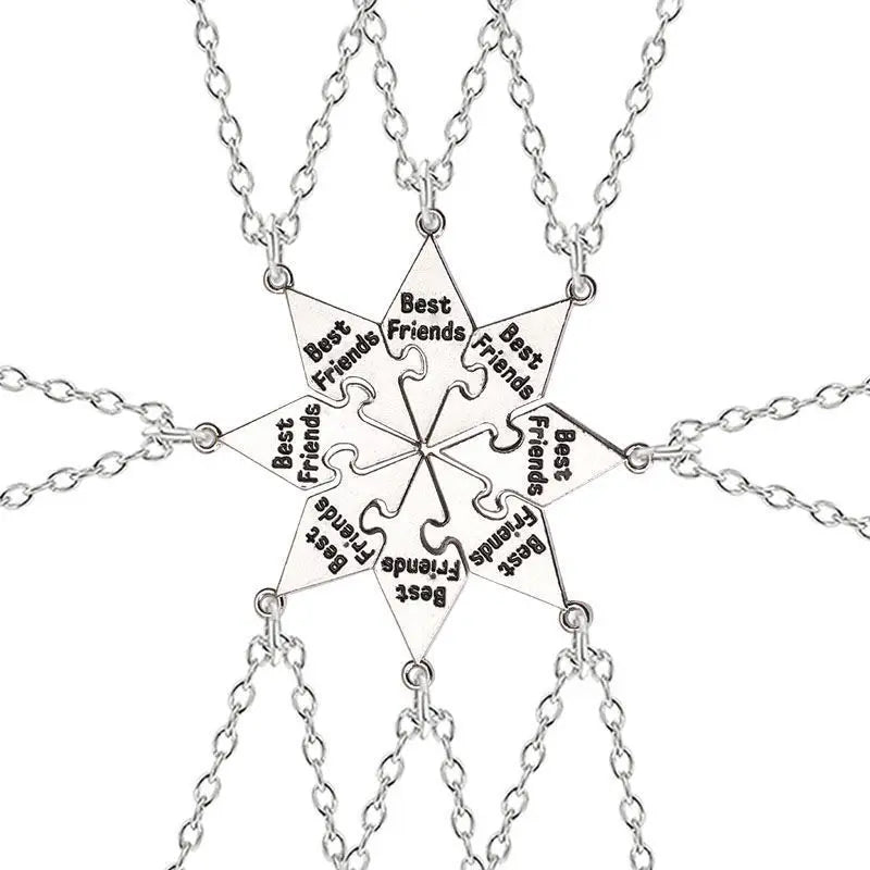4-8 BFF Forever Puzzle Piece Pendant Necklaces