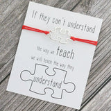 Puzzle Piece Teacher Bracelet Autism Awareness Adjustable Bracelet