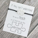Puzzle Piece Teacher Bracelet Autism Awareness Adjustable Bracelet