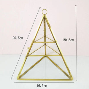 Pyramid Glass Display Holder Case Jewelry Collection Storage Organizer Box