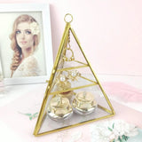 Pyramid Glass Display Holder Case Jewelry Collection Storage Organizer Box